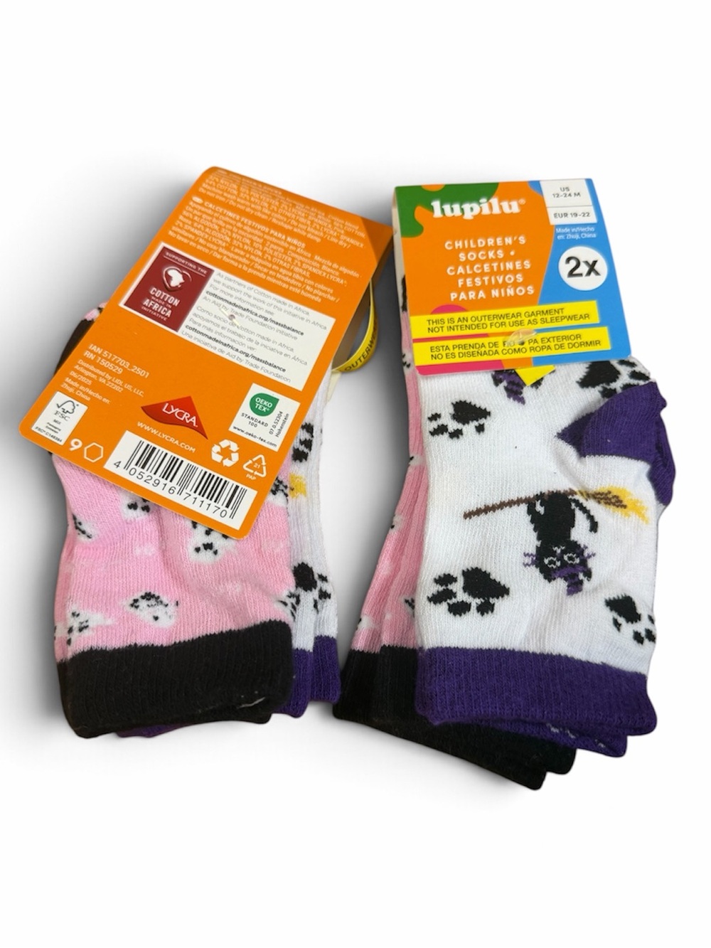 4 Pair Of Halloween Socks By Lupilu Size 12-24 Months